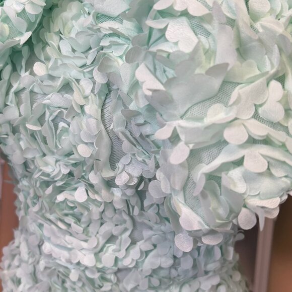 ASOS Luxe 3D Mint Backless Floral Midi Dress (+ Bow) - Picture 6 of 8